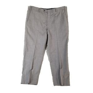 Peter Millar Pants Mens 38 Gray Wool Blend Dress Slacks Flat Front Made Canada